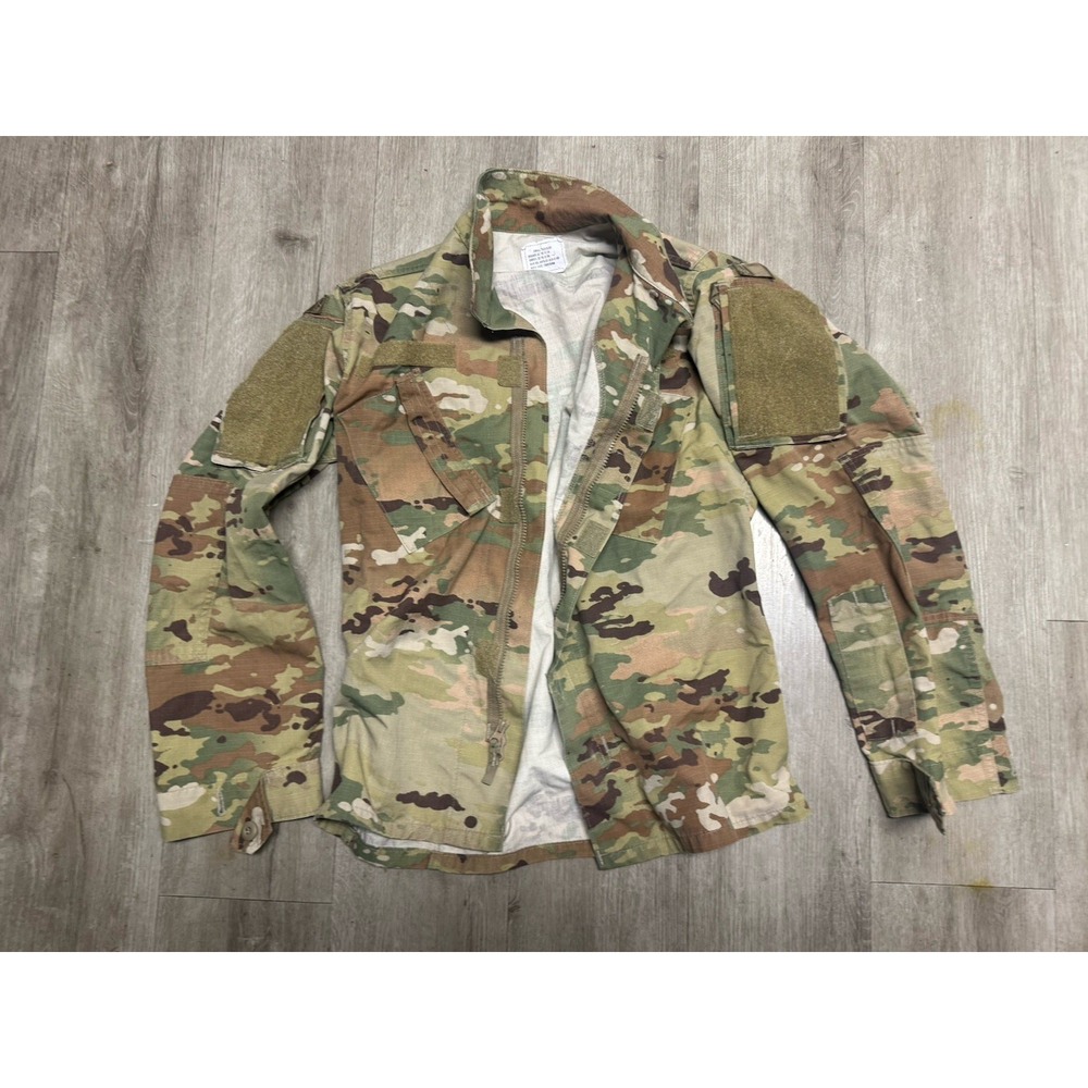 US Army OCP Multicam Combat Shirt Small Regular Camo Hook Loop Sleeves Surplus